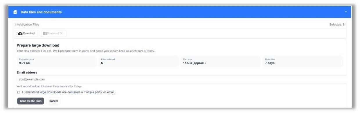 Νέα διαδικασία λήψης αρχείων για μεγάλα αιτήματα PSI
